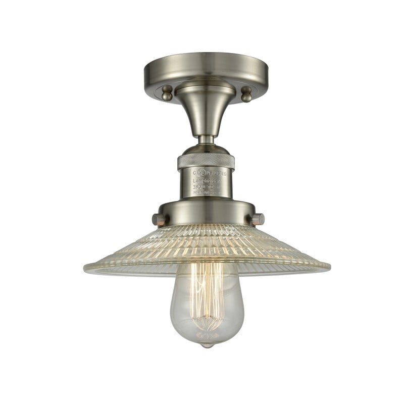 INNOVATIONS LIGHTING 517-1CH-G2 FRANKLIN RESTORATION HALOPHANE 8 1/2 INCH ONE LIGHT GLASS SHADE SEMI-FLUSH MOUNT CEILING LIGHT