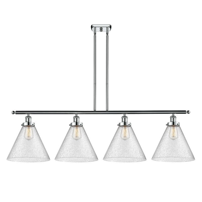 INNOVATIONS LIGHTING 916-4I-G44-L BALLSTON X-LARGE CONE 4 LIGHT 48 INCH SEEDY GLASS ISLAND LIGHT