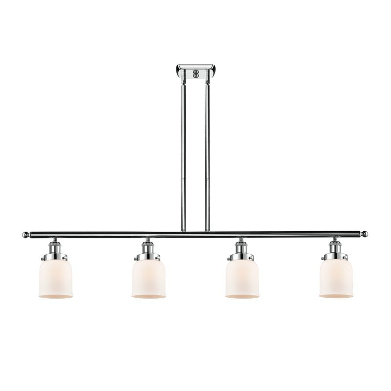 INNOVATIONS LIGHTING 916-4I-G51 BALLSTON SMALL BELL 4 LIGHT 48 INCH MATTE WHITE GLASS ISLAND LIGHT