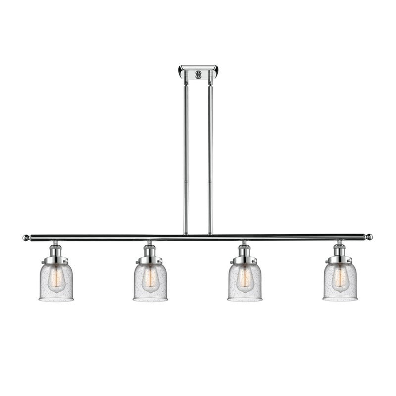 INNOVATIONS LIGHTING 916-4I-G54 BALLSTON SMALL BELL 4 LIGHT 48 INCH SEEDY GLASS ISLAND LIGHT