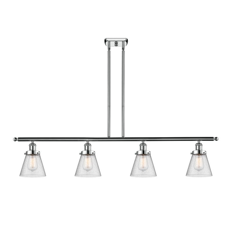 INNOVATIONS LIGHTING 916-4I-G64 BALLSTON SMALL CONE 4 LIGHT 48 INCH SEEDY GLASS ISLAND LIGHT