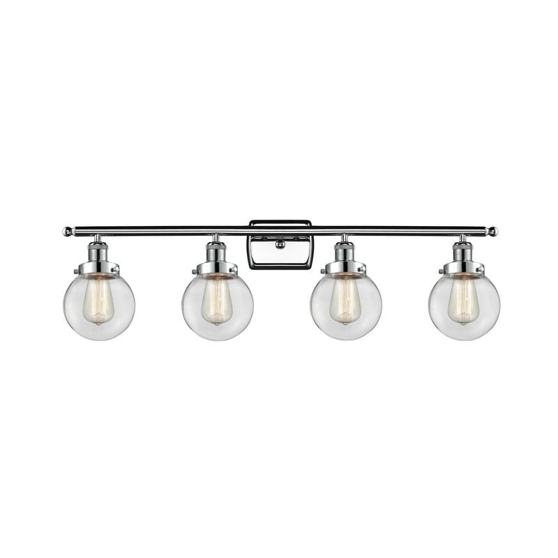 INNOVATIONS LIGHTING 916-4W-G202-6 BALLSTON BEACON 4 LIGHT 36 INCH CLEAR GLASS VANITY LIGHT