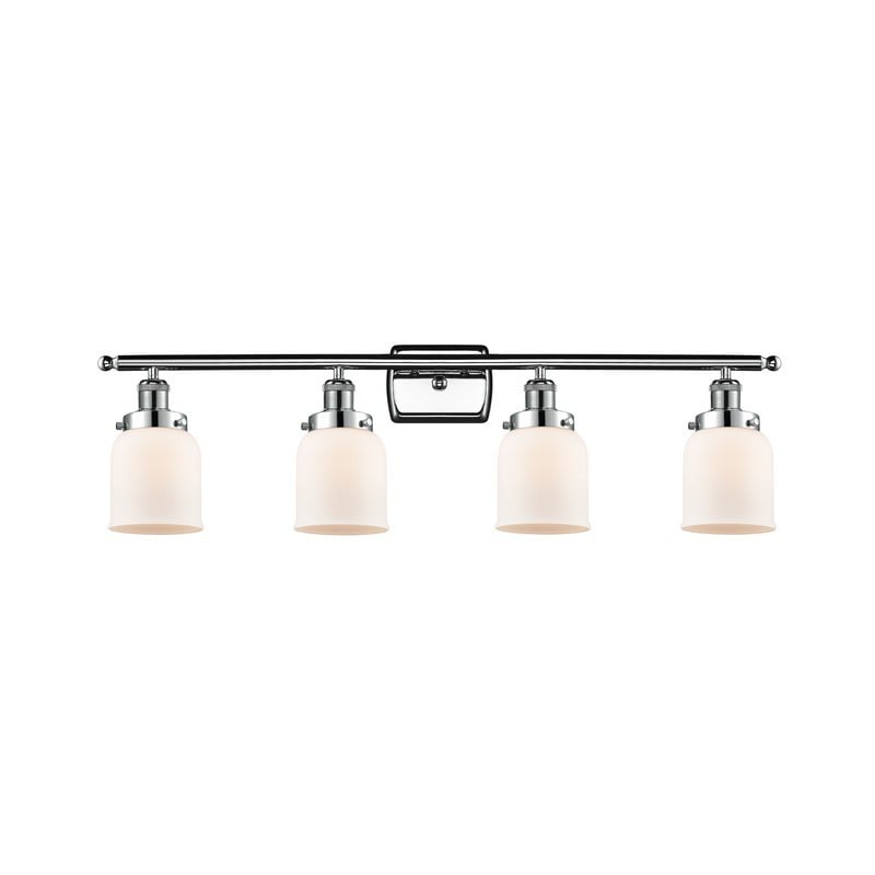 INNOVATIONS LIGHTING 916-4W-G51 BALLSTON SMALL BELL 4 LIGHT 36 INCH MATTE WHITE GLASS VANITY LIGHT