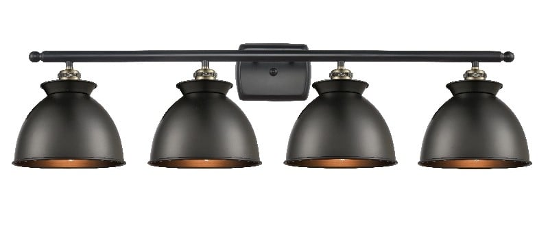 INNOVATIONS LIGHTING 516-4W-M14-BK BALLSTON ADIRONDACK 4 LIGHT 38 INCH BLACK METAL SHADE VANITY LIGHT