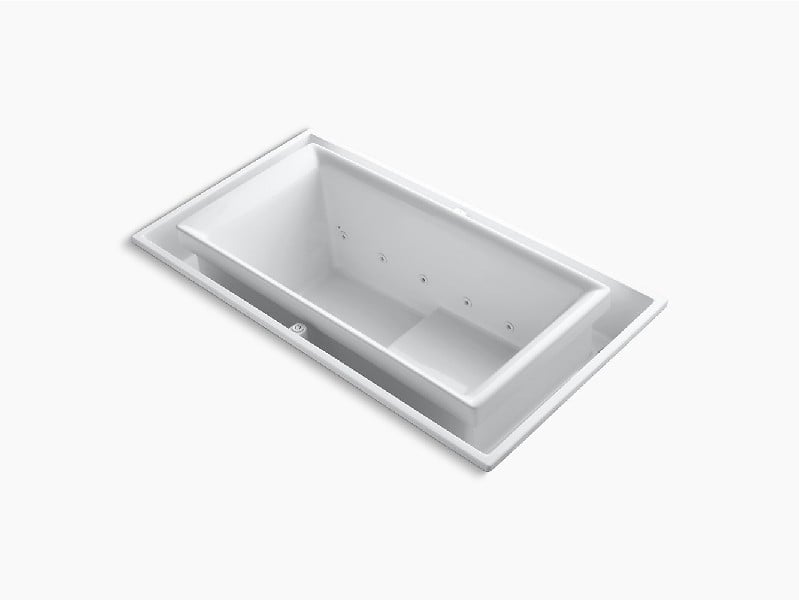 KOHLER K-1188-RE SOK 75 INCH X 41 INCH ACRYLIC DROP-IN RECTANGULAR SOAKING BATHTUB WITH RIGHT-HAND DRAIN