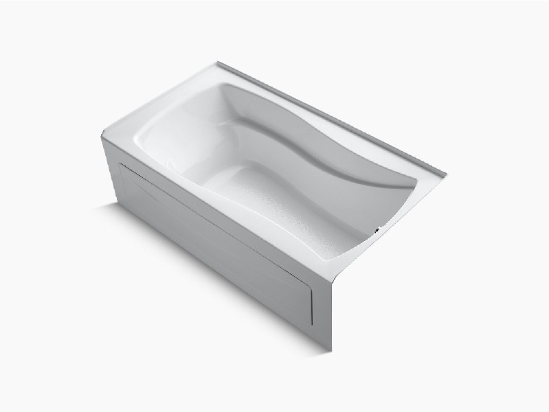 KOHLER K-1229-RAW MARIPOSA 66 INCH X 36 INCH ACRYLIC ALCOVE BATHTUB WITH BASK HEATED SURFACE, INTEGRAL APRON AND RIGHT-HAND DRAIN