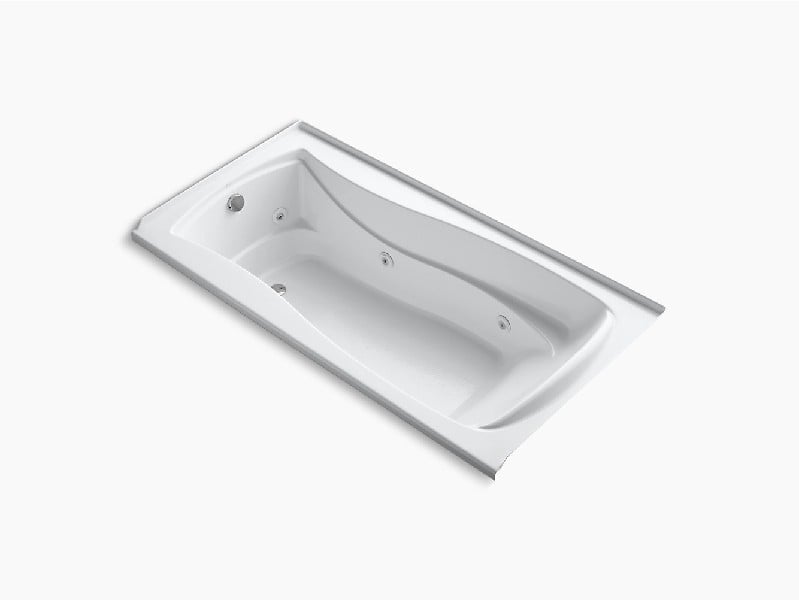 KOHLER K-1257-LH MARIPOSA 72 INCH X 36 INCH ACRYLIC ALCOVE SOAKING WHIRLPOOL BATHTUB WITH INTEGRAL APRON AND LEFT-HAND DRAIN