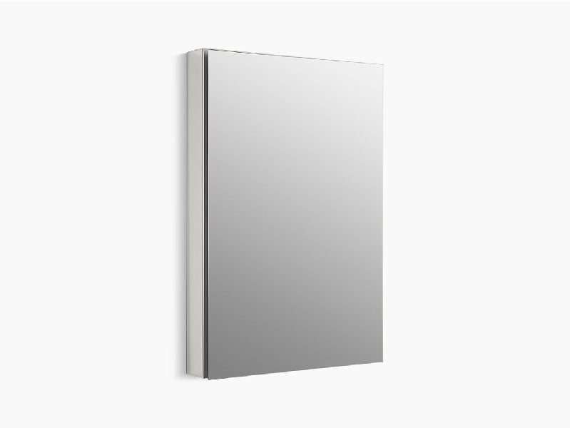 KOHLER K-2936-PG-SAA CATALAN 24 1/8 INCH SINGLE-DOOR MEDICINE CABINET WITH 107 DEGREE HINGE - SATIN ANODIZED ALUMINUM