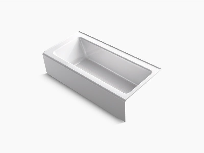 KOHLER K-848 BELLWETHER 66 INCH X 32 INCH CAST IRON ALCOVE RECTANGULAR BATHTUB WITH RIGHT-HAND DRAIN