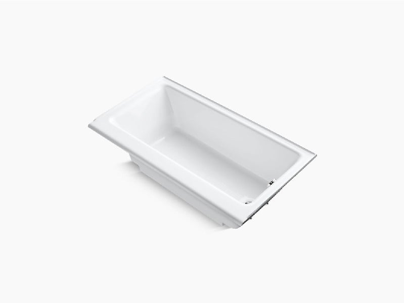 KOHLER K-878-S HIGHBRIDGE 60 INCH X 32 INCH CAST IRON ALCOVE RECTANGULAR SOAKING BATHTUB WITH RIGHT-HAND DRAIN