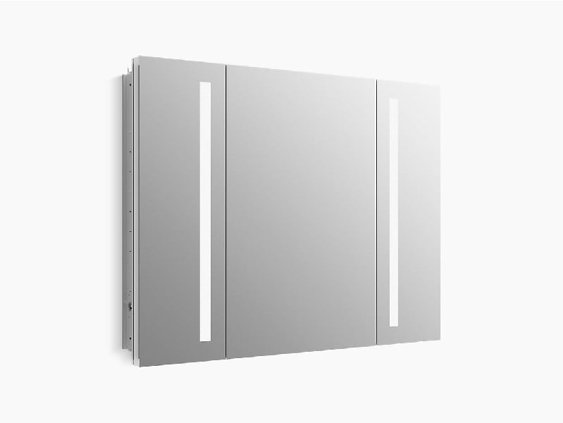 KOHLER K-99011-TLC-NA VERDERA 40 INCH ALUMINUM TRIPLE-DOOR LIGHTED MEDICINE CABINET