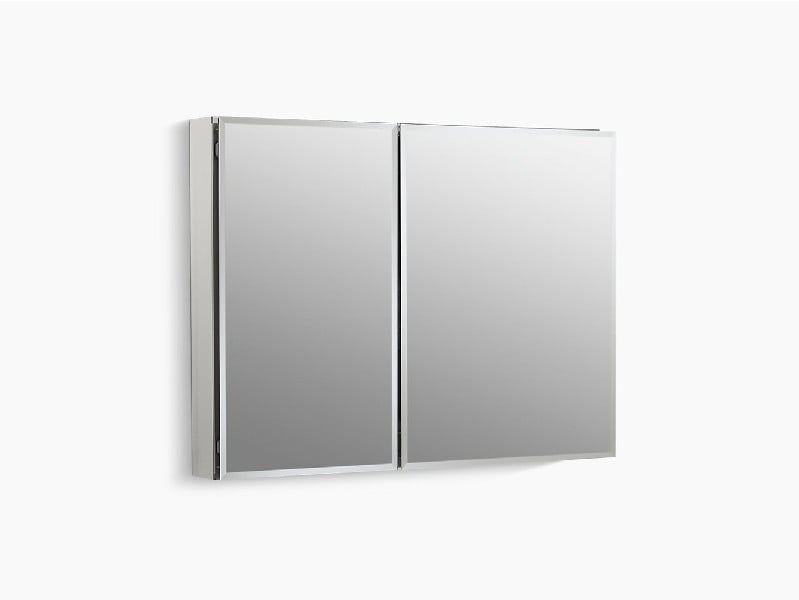 KOHLER K-CB-CLC3526FS 35 INCH ALUMINUM DOUBLE-DOOR MEDICINE CABINET WITH MIRRORED DOORS AND BEVELED EDGES