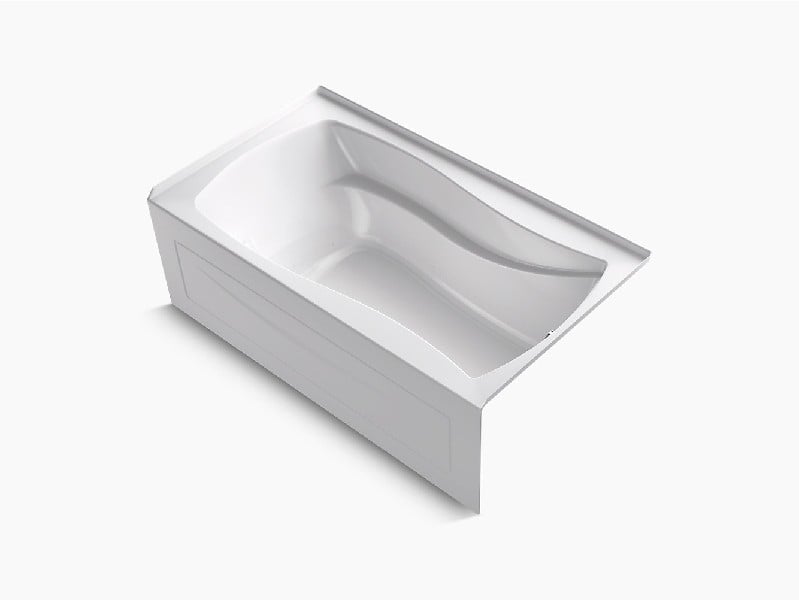 KOHLER K-1257-GHRAW MARIPOSA 72 INCH X 36 INCH ACRYLIC THREE WALL ALCOVE APRON FLANGE HEATED BUBBLE MASSAGE AIR BATHTUB WITH BASK HEATED SURFACE AND RIGHT-HAND DRAIN