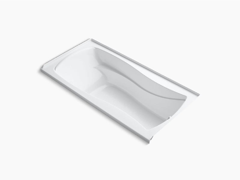 KOHLER K-1257-GHRF MARIPOSA 72 INCH X 36 INCH ACRYLIC THREE WALL ALCOVE INTEGRAL FLANGE HEATED BUBBLE MASSAGE AIR BATHTUB WITH RIGHT-HAND DRAIN