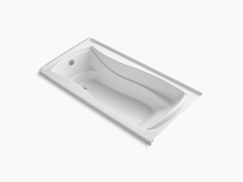 KOHLER K-1259-L MARIPOSA 72 INCH X 36 INCH ACRYLIC ALCOVE BATHTUB WITH INTEGRAL FLANGE AND LEFT-HAND DRAIN