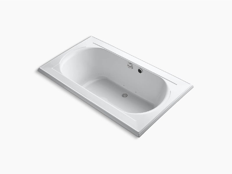 KOHLER K-1418-GH MEMOIRS 72 INCH X 42 INCH ACRYLIC DROP-IN OVAL AIR BATHTUB