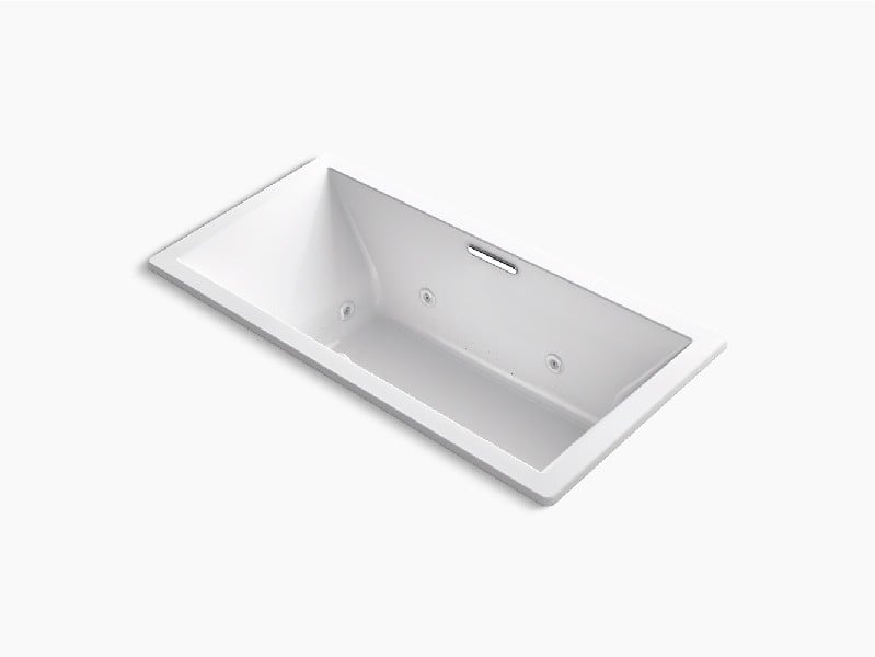 KOHLER K-1835-JH UNDERSCORE RECTANGLE 72 1/4 INCH X 36 INCH ACRYLIC DROP-IN RECTANGULAR WHIRLPOOL BATHTUB WITH CENTER DRAIN