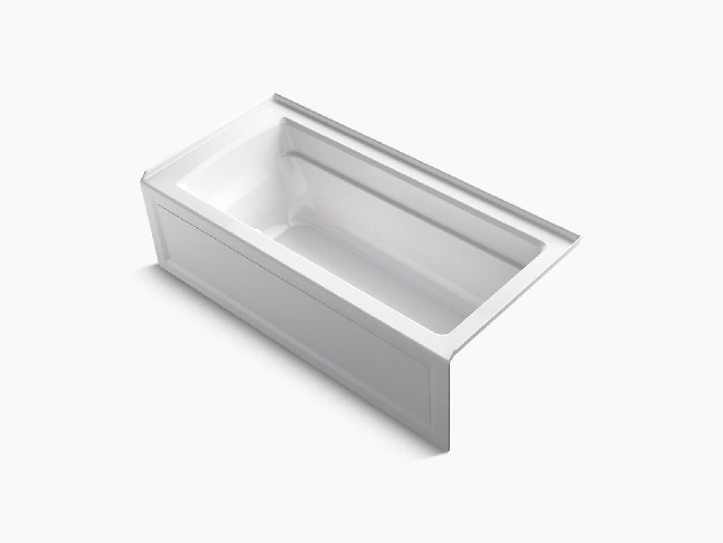 KOHLER K-1949-GHRA ARCHER 66 INCH X 32 INCH ACRYLIC THREE WALL ALCOVE RECTANGULAR SOAKING AIR BATHTUB WITH RIGHT-HAND DRAIN