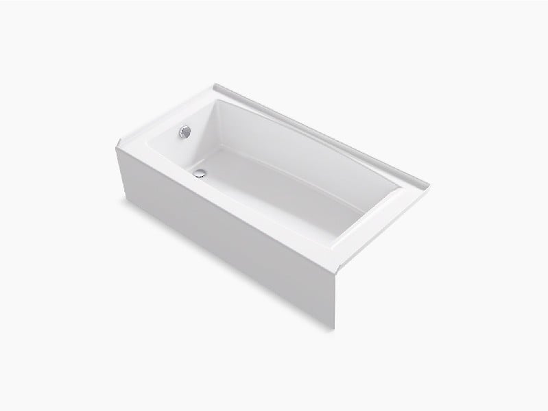 KOHLER K-26109-LA-0 ENTITY 60 INCH X 30 1/4 INCH ACRYLIC ALCOVE RECTANGULAR BATHTUB WITH LEFT-HAND DRAIN - WHITE