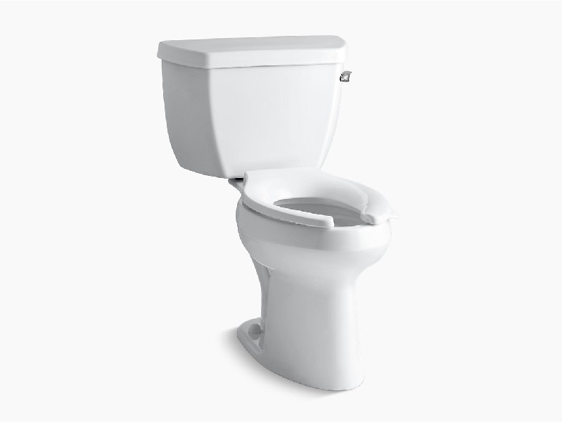 KOHLER K-3493-TR-0 HIGHLINE CLASSIC COMFORT HEIGHT 30 5/8 INCH TWO-PIECE ELONGATED CHAIR HEIGHT TOILET WITH TANK COVER LOCKS AND RIGHT-HAND LEVER - WHITE