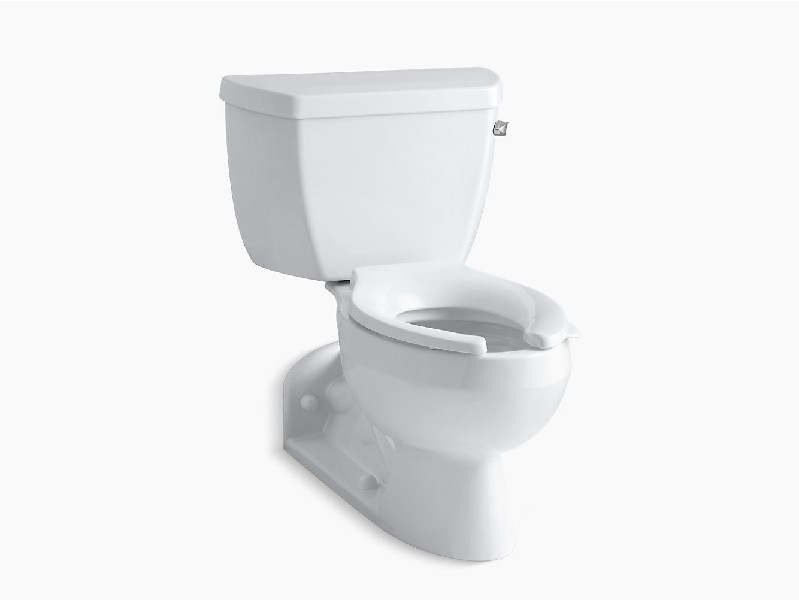 KOHLER K-3652-RA BARRINGTON 29 1/2 INCH TWO-PIECE ELONGATED 1.0 GPF TOILET WITH PRESSURE LITE FLUSHING TECHNOLOGY AND RIGHT-HAND TRIP LEVER