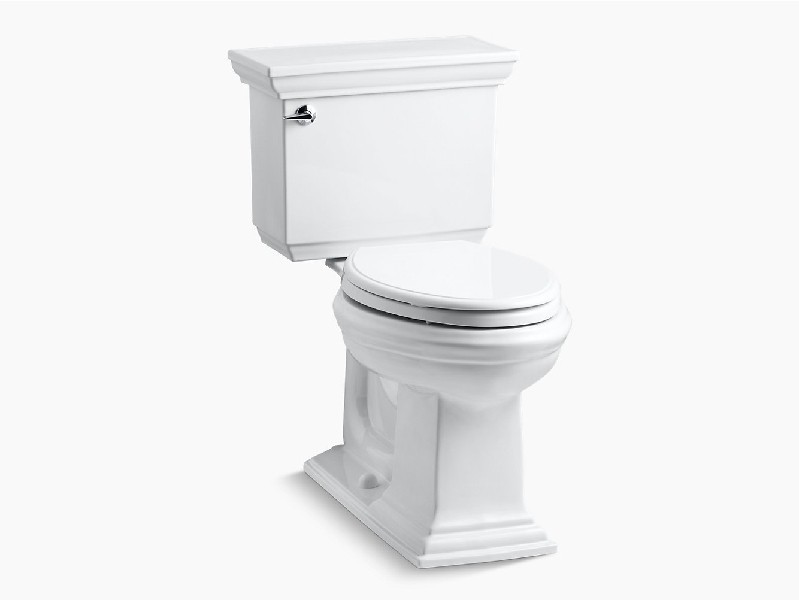 KOHLER K-3817-U-0 MEMOIRS STATELY COMFORT HEIGHT 30 3/8 INCH TWO-PIECE ELONGATED 1.28 GPF CHAIR HEIGHT TOILET WITH INSULATED TANK - WHITE