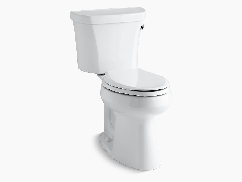 KOHLER K-3889-RZ HIGHLINE COMFORT HEIGHT 29 1/2 INCH TWO-PIECE ELONGATED 1.28 GPF CHAIR HEIGHT TOILET WITH RIGHT-HAND TRIP LEVER, TANK COVER LOCKS AND INSULATED TANK