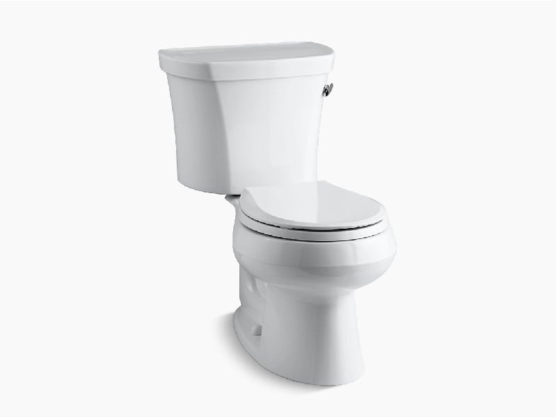 KOHLER K-3947-UR WELLWORTH 29 5/8 INCH TWO-PIECE ROUND-FRONT 1.28 GPF TOILET WITH RIGHT-HAND TRIP LEVER, INSULATED TANK