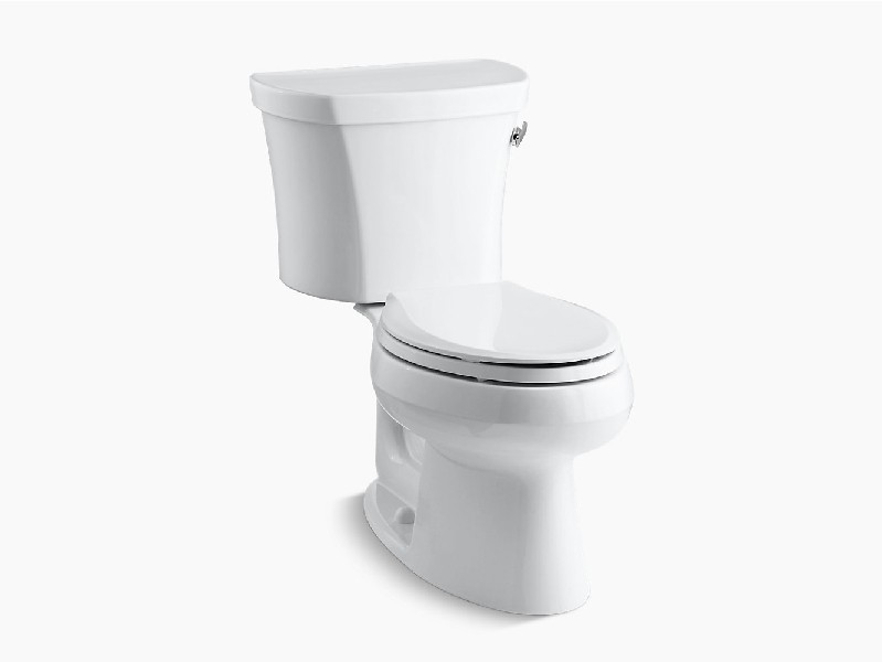 KOHLER K-3948-TR WELLWORTH 31 5/8 INCH TWO-PIECE ELONGATED 1.28 GPF TOILET WITH RIGHT-HAND TRIP LEVER AND TANK COVER LOCKS