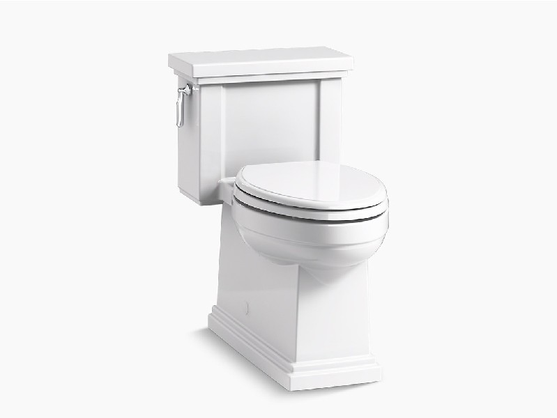 KOHLER K-3981 TRESHAM COMFORT HEIGHT 27 3/4 INCH ONE-PIECE COMPACT ELONGATED 1.28 GPF CHAIR HEIGHT TOILET WITH QUIET-CLOSE SEAT