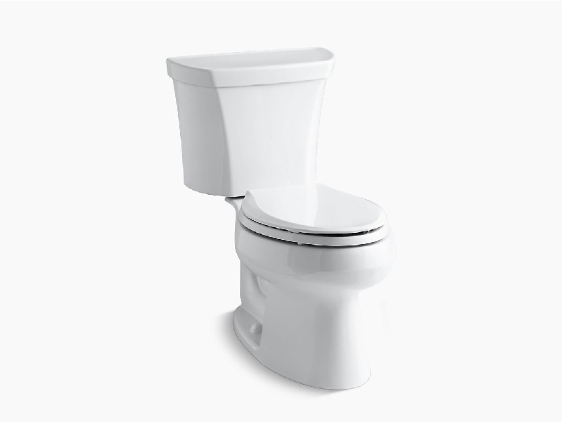 KOHLER K-3988-RA WELLWORTH 30 INCH TWO-PIECE ELONGATED DUAL-FLUSH TOILET WITH RIGHT-HAND TRIP LEVER