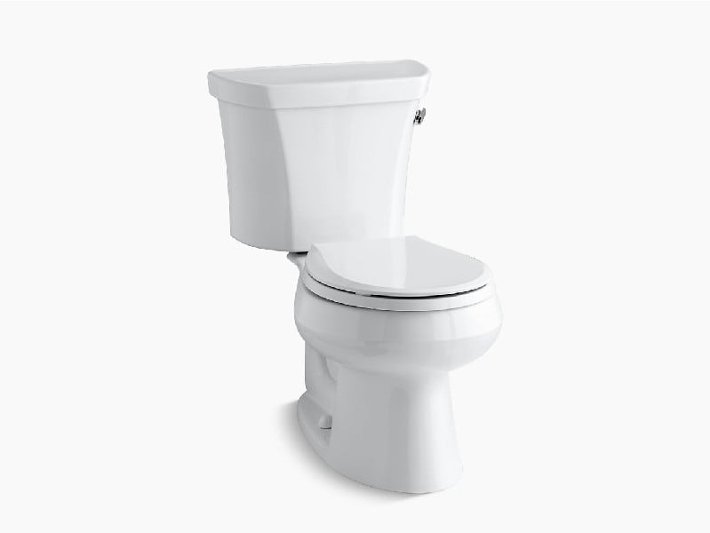 KOHLER K-3997-TR WELLWORTH 27 3/4 INCH TWO-PIECE ROUND-FRONT 1.28 GPF TOILET WITH RIGHT-HAND TRIP LEVER AND TANK COVER LOCKS