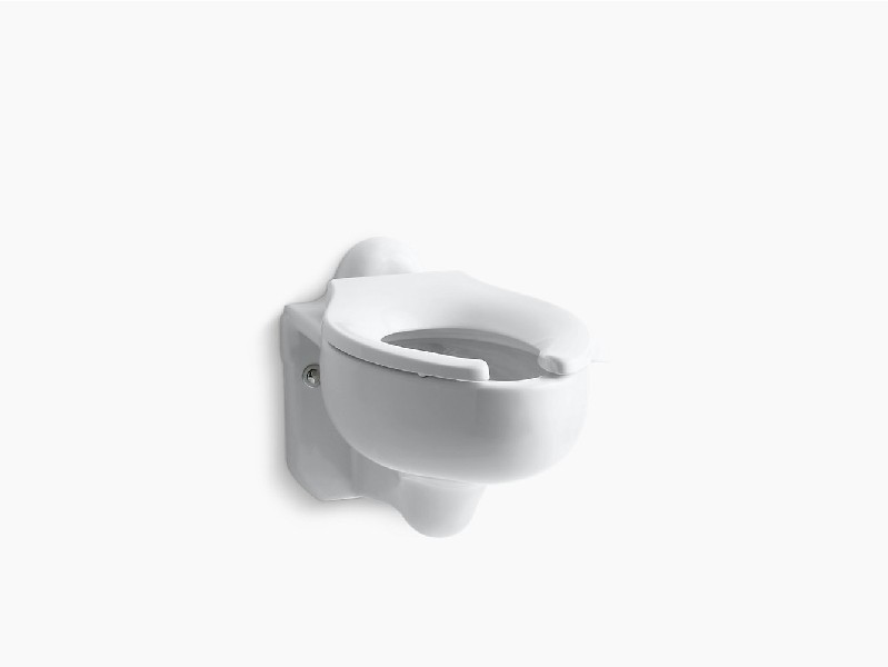 KOHLER K-4460-C-0 SIFTON WATER-GUARD 21 1/2 INCH WALL-MOUNT 3.5 GPF FLUSHOMETER VALVE ELONGATED BLOW-OUT TOILET BOWL WITH REAR INLET, REQUIRES SEAT - WHITE
