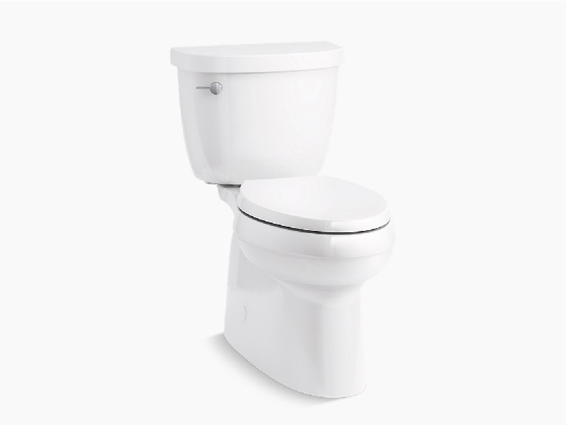 KOHLER K-5310 CIMARRON COMFORT HEIGHT 29 INCH TWO-PIECE ELONGATED 1.28 GPF CHAIR HEIGHT TOILET WITH LEFT-HAND TRIP LEVER