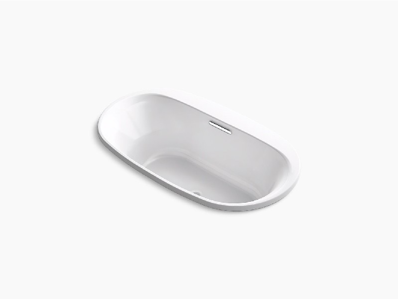 KOHLER K-5716-VBW UNDERSCORE 66 INCH X 36 INCH ACRYLIC DROP-IN OVAL SOAKING VIBRACOUSTIC BATHTUB WITH BASK HEATED SURFACE AND CENTER DRAIN