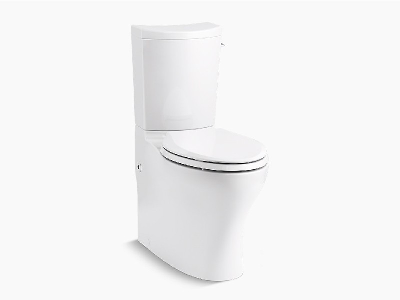 KOHLER K-75790-RA PERSUADE CURV COMFORT HEIGHT 28 1/8 INCH TWO-PIECE ELONGATED DUAL-FLUSH CHAIR HEIGHT TOILET WITH RIGHT-HAND TRIP LEVER