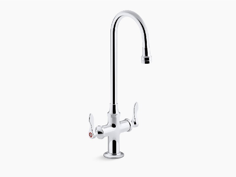 KOHLER K-100T70-4AKA-CP TRITON BOWE 16 5/8 INCH SINGLE HOLE DECK MOUNT MONOBLOCK GOOSENECK BATHROOM FAUCET WITH AERATED FLOW AND LEVER HANDLE - POLISHED CHROME