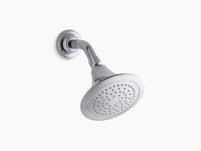 KOHLER K-10282-AK FORTE 5 1/2 INCH SINGLE-FUNCTION WALL MOUNT SHOWERHEAD WITH KATALYST AIR INDUCTION TECHNOLOGY