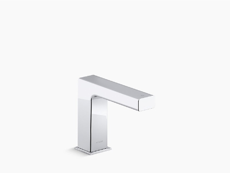 KOHLER K-104S37-SANA-CP STRAYT 5 1/2 INCH SINGLE HOLE DECK MOUNT TOUCHLESS SENSOR TECHNOLOGY DC-POWERED BATHROOM FAUCET WITH TEMPERATURE MIXER - POLISHED CHROME