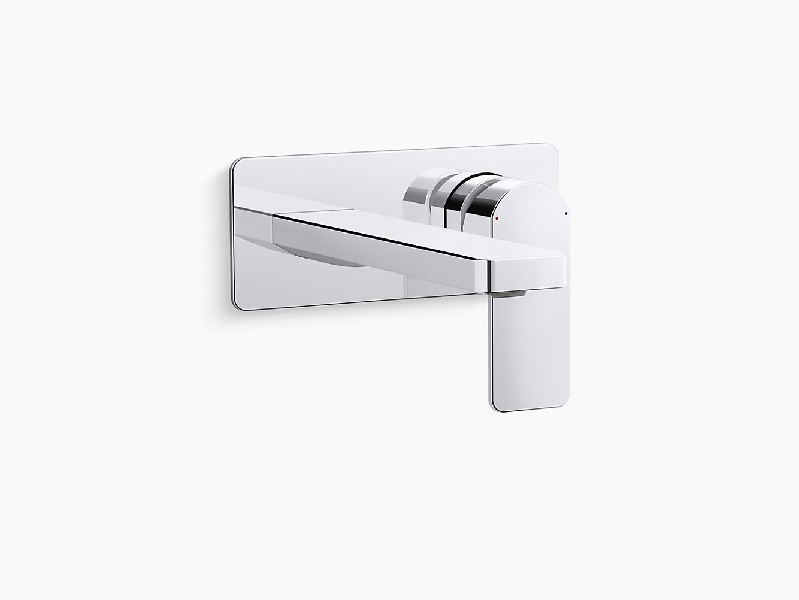 KOHLER K-22567-4 PARALLEL TWO HOLE WALL MOUNT COMMERCIAL BATHROOM FAUCET WITH LEVER HANDLE