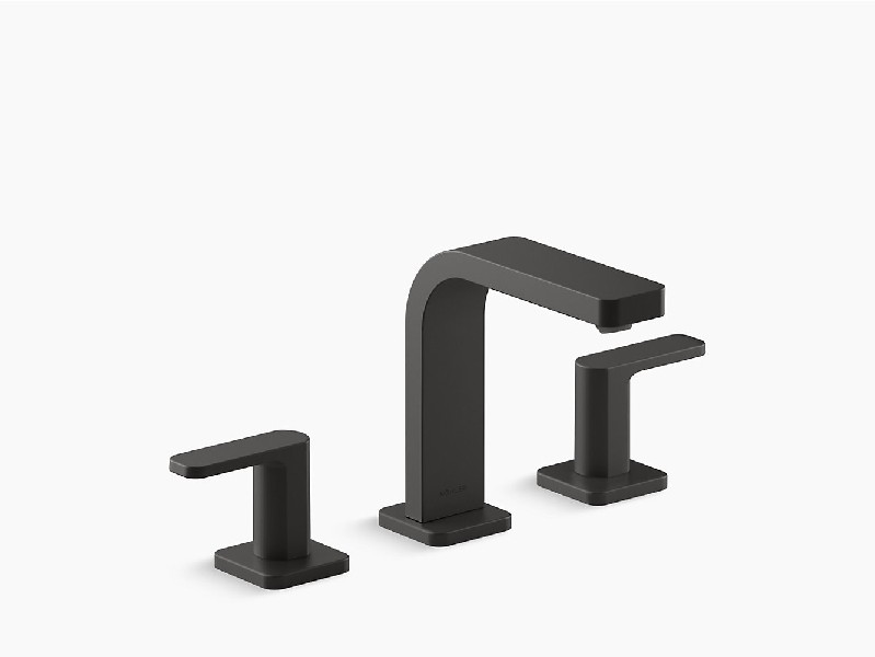 KOHLER K-23484-4 PARALLEL 6 1/8 INCH THREE HOLE DECK MOUNT WIDESPREAD BATHROOM FAUCET WITH LEVER HANDLE