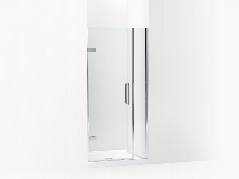 KOHLER K-27588-10L COMPOSED 34 3/8 INCH FRAMELESS PIVOT SHOWER DOOR WITH 3/8 INCH THICK CRYSTAL CLEAR GLASS