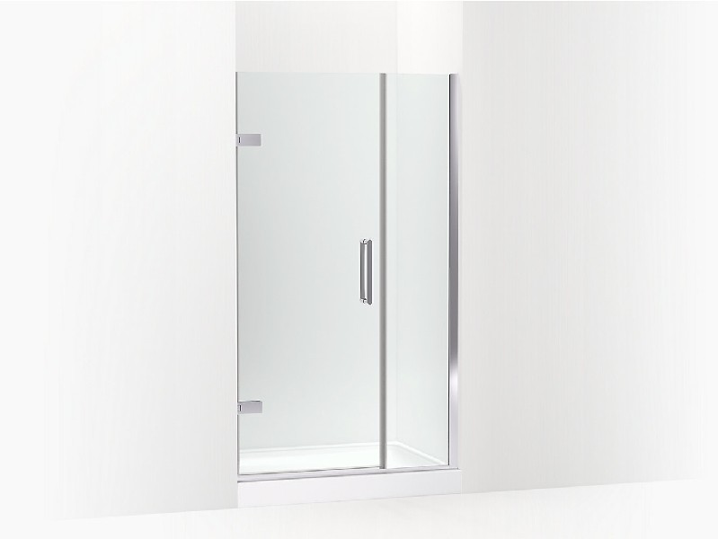 KOHLER K-27600-10L COMPOSED 40 3/8 INCH FRAMELESS PIVOT SHOWER DOOR WITH 3/8 INCH THICK CRYSTAL CLEAR GLASS