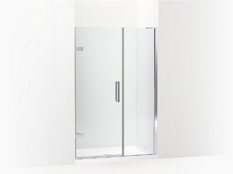 KOHLER K-27604-10L COMPOSED 46 INCH FRAMELESS PIVOT SHOWER DOOR WITH 3/8 INCH THICK CRYSTAL CLEAR GLASS