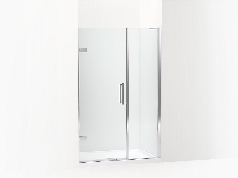 KOHLER K-27606-10L COMPOSED 46 3/4 INCH FRAMELESS PIVOT SHOWER DOOR WITH 3/8 INCH THICK CRYSTAL CLEAR GLASS