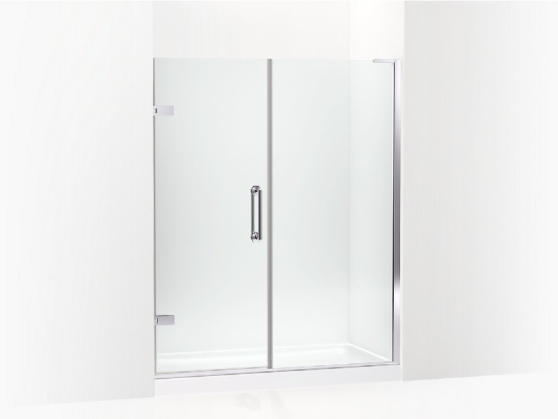 KOHLER K-27617-10L COMPONENTS 58 INCH FRAMELESS PIVOT SHOWER DOOR WITH 3/8 INCH THICK CRYSTAL CLEAR GLASS