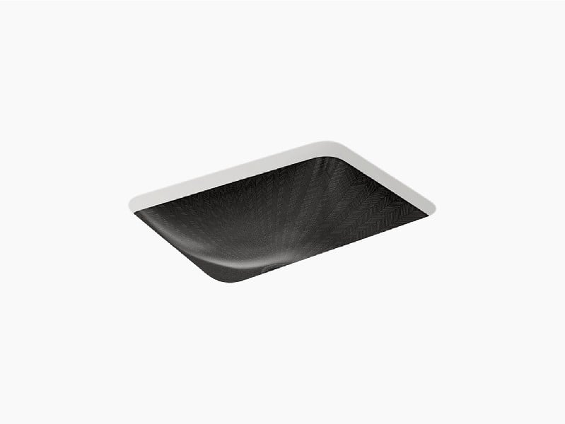 KOHLER K-29471-HD2-7 SARTORIAL 20 INCH RECTANGULAR UNDERMOUNT BATHROOM SINK - BLACK