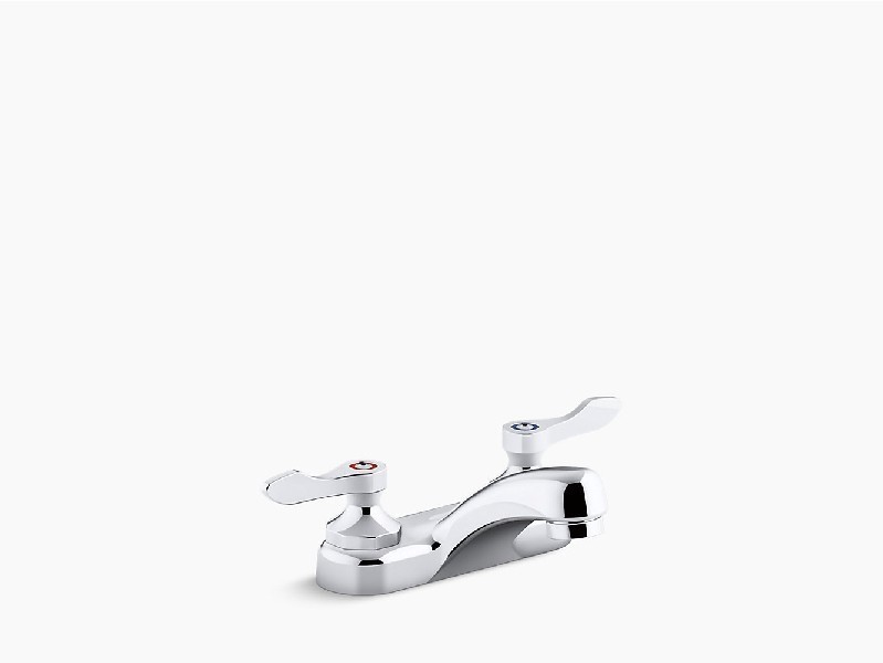 KOHLER K-400T20-4AKA-CP TRITON BOWE 2 7/8 INCH TWO HOLE DECK MOUNT CENTERSET BATHROOM FAUCET WITH AERATED FLOW AND LEVER HANDLE - POLISHED CHROME