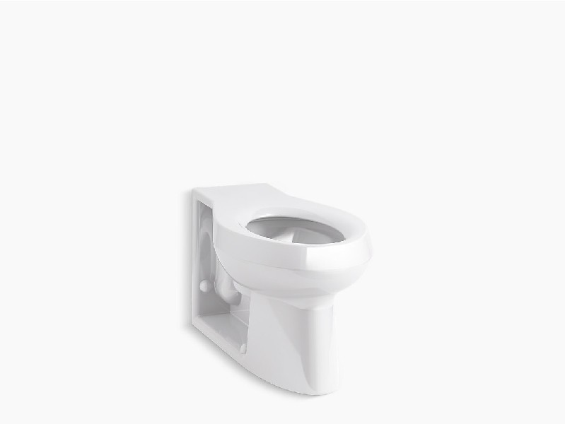 KOHLER K-4398-SS-0 ANGLESEY 27 1/2 INCH FLOOR MOUNT REAR SPUD ANTIMICROBIAL FLUSHOMETER BOWL WITH INTEGRAL SEAT - WHITE