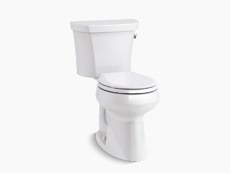 KOHLER K-5481-RA HIGHLINE COMFORT HEIGHT 27 3/4 INCH TWO-PIECE ROUND-FRONT 1.28 GPF CHAIR HEIGHT TOILET WITH RIGHT-HAND TRIP LEVER